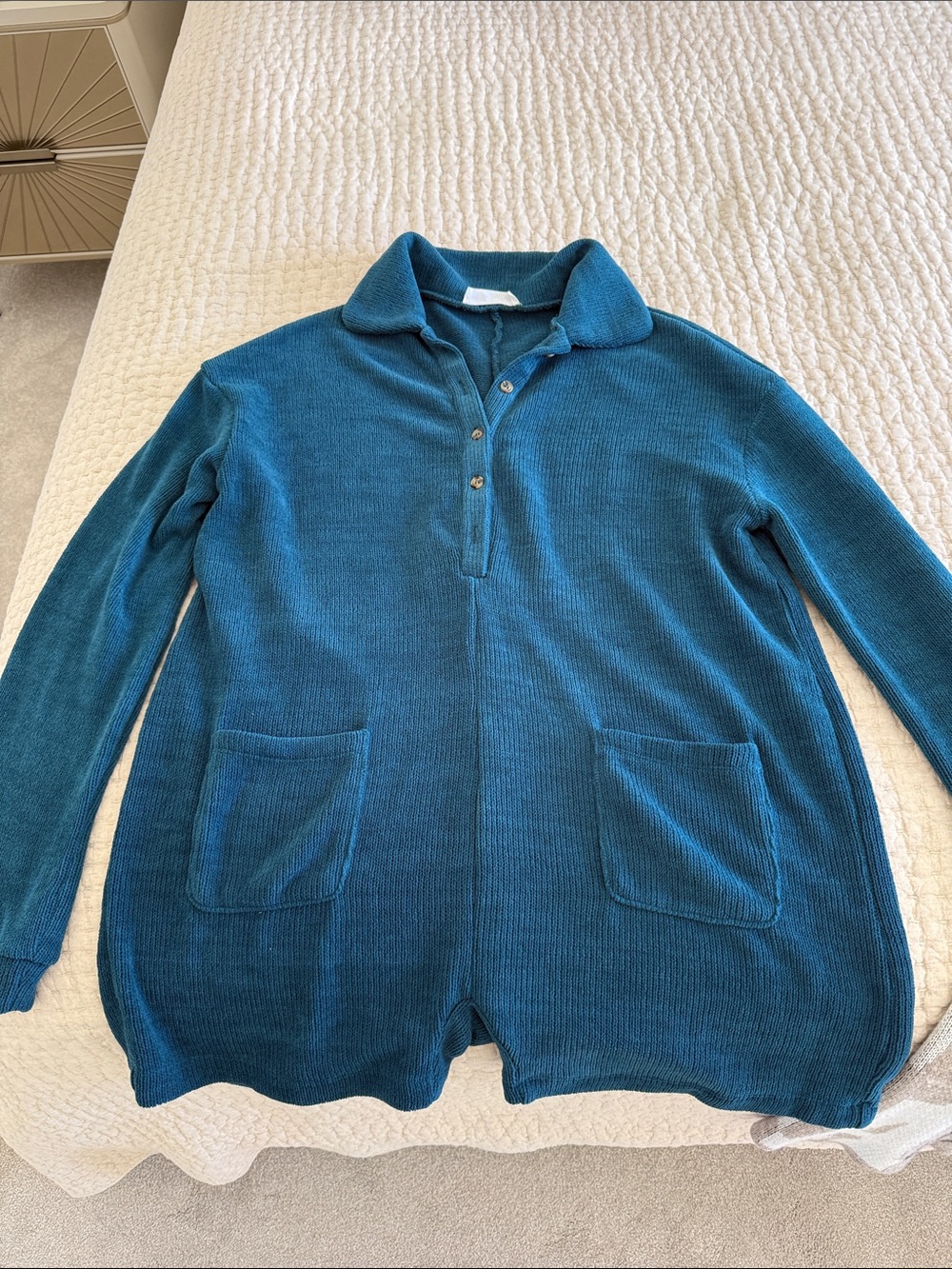 Double Zero Teal Zip Polo Knit Sweater